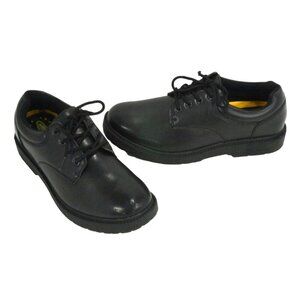 SAFETRAX black leather lace up Safety Shoes Oil & Slip Resistant Men's 12 M, NEW